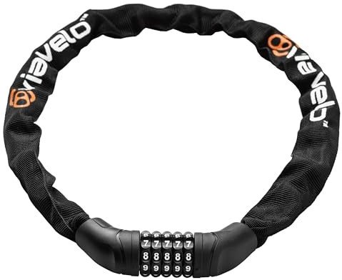 Via Velo Bike Chain Lock, 5-Digit Resettable Combination Heavy Duty Anti-Theft Bicycle Lock, 2.95 Ft Security Bike Locks for Scooter, Motorcycle, Gate, Fence, Valuables Etc
