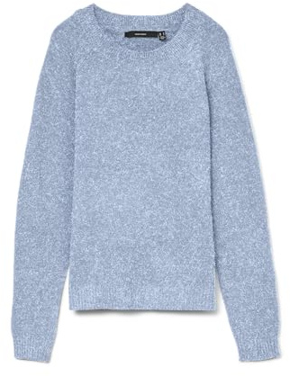 VERO MODA dam VMDOFFY LS O-hals blus GA NOOS 10201022, Kashmirblå, L