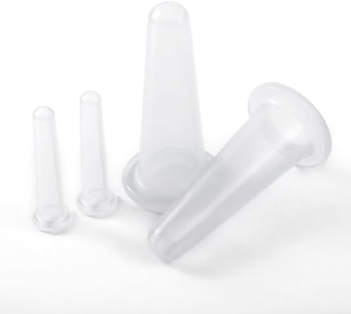 4 Stück Weiß Facial Cupping, Silikon Schröpfen Gesicht Schröpfgläser Silikon Massage Schröpfen Cups Schröpfer für Gesicht Schröpfen Set für Gesicht Augen Schröpfen Massage Manual Massage Tools