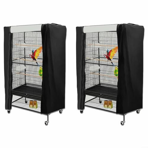 Lampenschirm für Vogelkäfige, 210D Oxford-Gewebe, farbecht, maschinenwaschbar, Schwarz (L)