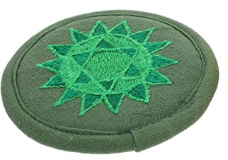 Buddhistische Klangschalenmatte, Rundes Stickerei Kissen für Geschenk Grün | Leicht und Kompakt, aus Baumwolltuch, Einfache Elegante Optik, zu Verstauen und Mitzunehmen