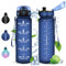 Vikaster Gourde Sport, Bouteille d'eau 1000ml, sans BPA, Étanche & Réutilisable, Water Bottle Ouvrir en un Clic, Convient Pour la Yoga, le Gym, le Camping, Gourde Randonnée