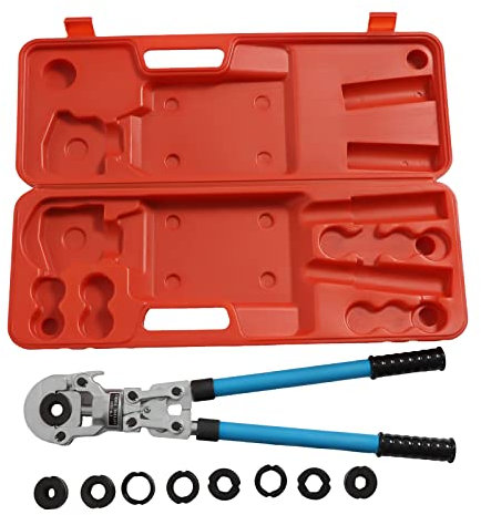 Pince à sertir manuelle V12-28 mm + TH16-32 mm pour tuyau composite en cuivre - Pince à sertir - Contour en V - Contour TH - Pour tube en cuivre