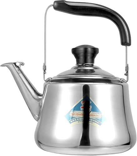 Flute Kettle Whistling Kettle Gas Stove Stainless Steel Kettle with Filter Gas Stove Kettle Whistling Household Kettle Induction Teakettle for Kitchen Hiking Picnic Camping (1.5L, 20.5X18X16CM)