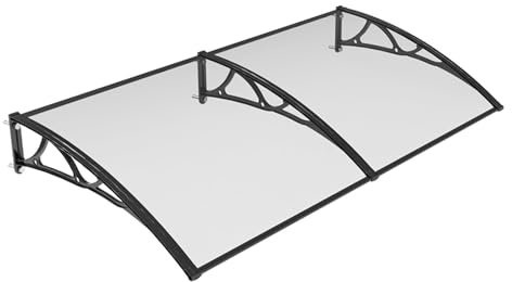 HARELA Marquise De Porte Exterieur, Auvent pour Porte D'entrée, Auvent De Porte Et Fenêtres, Marquise en Polycarbonate Résistante, Résistant À La Pluie, À La Neige Et Aux UV(100x180cm/39.4x70.9in)