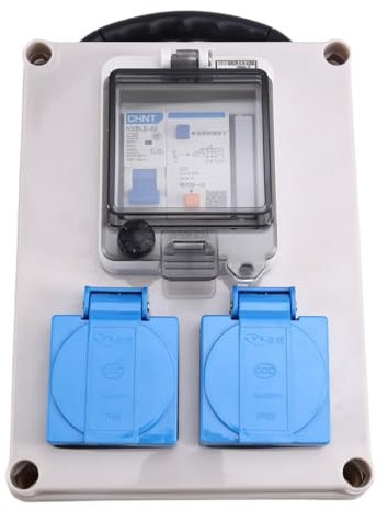 Kayfg Outdoor Portable Inspection Box Socket Box Work Site Distributor Portable Switch Socket Box Waterproof Box Mobile Power Box