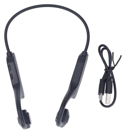 equlup Auriculares de conducción ósea, Tarjetas de Memoria de 32 GB a Prueba de Agua Bluetooth Wireless Open Auriculares para Deportes Deportivos para el Ciclismo Deportivo