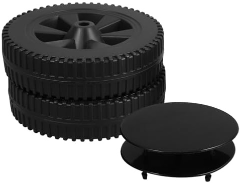 Healifty 2 Ruote Girevoli a Stelo da 7 Pollici in Plastica Nera per Carrello Barbecue, Resistenti al Calore, Compatibili con Grill e Attrezzature da Esterno, Facili da Installare, Set da 2 Pezzi