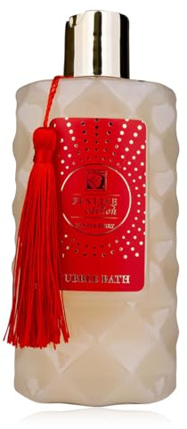 Accentra skumbad FESTIVE Edition badskum, duschskum, duschskum, duschskum duschgel i flaska med röda dekorativa tofsar, 330 ml, doft: vinterbär, gåva för kvinnor, jul