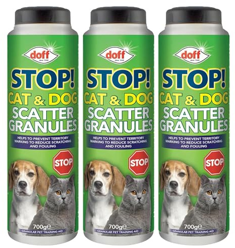 3 x Doff Cat & Dog Scatter Granules 700g – Outdoor Pet Repellent for Cats & Dogs, Helps Prevent Fouling, Digging & Scratching, Garden Deterrent for Lawn, Patio, Paths & Plants, Pest Repellent