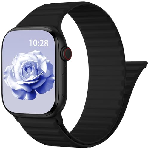 Magnetic Silicone Sport Strap Compatible with Apple Watch Straps Women Men | Waterproof,Soft and Breathable Band 38mm 40mm 41mm 42mm 44mm 45mm 46mm 49mm for iWatch Series 11 10 9 8 7 6 5 4 SE Ultra 3 2