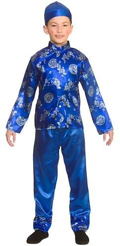 Wicked Costumes Déguisement chinois pour enfant Bleu 8-10 ans