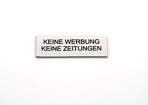 Briefkastenschild Keine Werbung Keine Zeitungen | Edelstahl-Optik