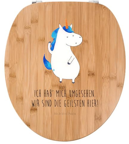 Mr. & Mrs. Panda Motiv WC Sitz Einhorn Mann - Geschenk, beste, Party, Toilette, WC-Sitz, Einhörner, Unicorn, Toilettendeckel, Einhorn Deko,