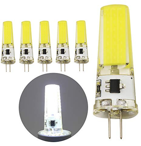 XINYANSEE 5 pack G4 Lampe Bulb 3.5W Ampoule LED COB Puce 360° Angle de Faisceau Blanc Froid 6000K Faible Consommation 400LM Ampoule Lampe AC 220V-Non-Dimmable