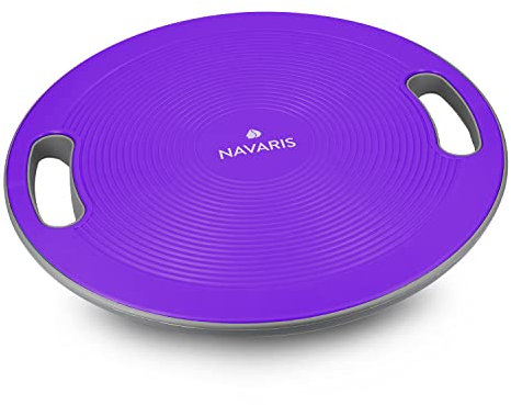 Navaris Balance Board mit Griff - Therapie Kreisel Wackelbrett - Fitness Reha Balance Kraft Training - Sport Board Disc Ø 40cm - Wippbrett Therapiekreisel