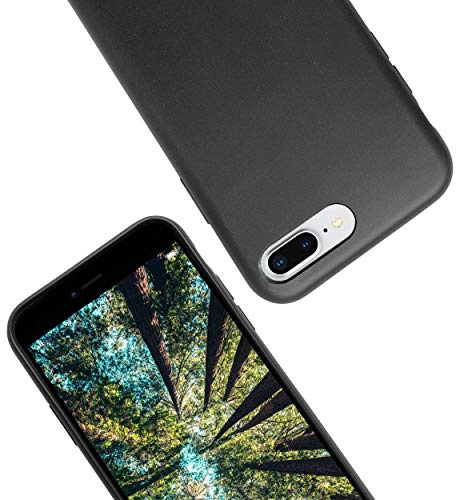 eplanita Bio iPhone 7/8 / SE 2020 Hülle, Pflanzenfaser, Fallschutz Cover, Langlebig und Nachhaltig (Schwarz, iPhone 7/8 / SE 2020 2022)