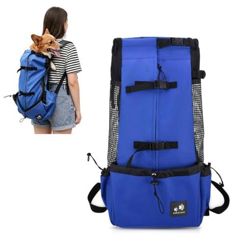 PETCUTE Hundetasche Hundetransporttasche Tragetasche füR Hunde Katzen Wanderrucksack Seite Atmungsaktives Netz Rucksack füR groß Hunde Katzen bis zu 16,5 kg