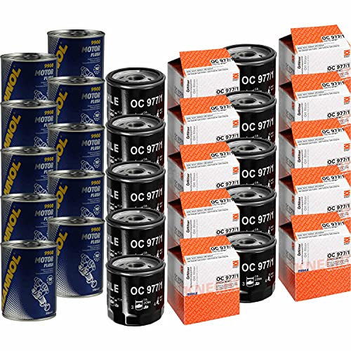 QR-Parts Set 85710058 OC 977/1 9900 10x Original MAHLE/KNECHT Ölfilter + SCT Motor Flush Motorspülung