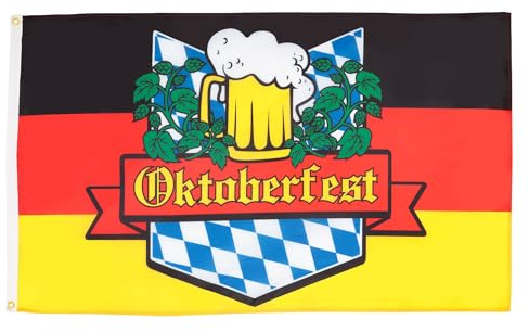 AZ FLAG - Drapeau Allemagne Oktoberfest - 90x60 cm - Drapeau Allemand Oktoberfest 100% Polyester Avec Oeillets Métalliques Intégrés - Pavillon 50 g