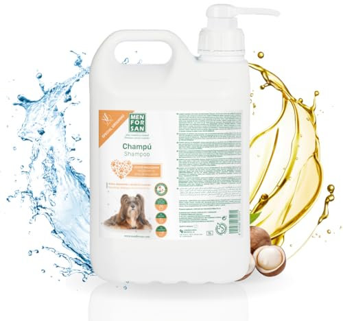MENFORSAN Macadamiaöl-Shampoo für Hunde, pflegt und glänzt das Fell, entwirrende Wirkung, Anti-Frizz und regenerierende Eigenschaften, Zitrus, 5 l
