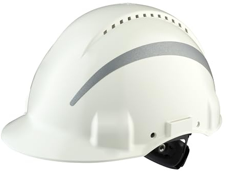 3M Schutzhelm, Uvicator, Ratschenverschluss, belüftet, reflektierend, Weiß | Kunststoffschweißband, G3000NUV-R-VI