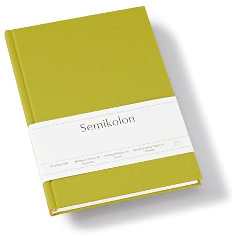 Semikolon 370051 Notizbuch Classic A5 dotted - 176 Seiten, cremeweißes Papier - Lesezeichen - matcha hell-grün