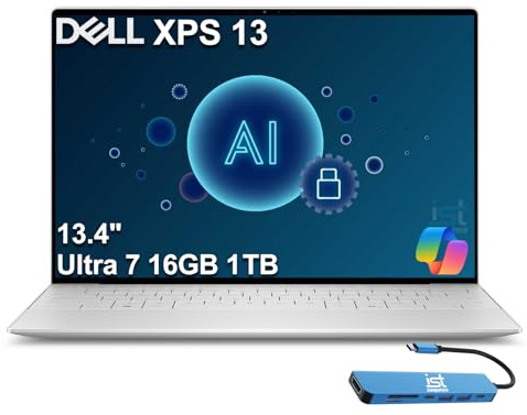 Dell XPS 13 9340 Business Laptop (13.4 FHD+, Intel Core Ultra 7 155H, 16GB RAM, 1TB SSD), AI PC, 18-Hr Long Battery Life, 1080p RGB Webcam, Backlit, FP, Wi-Fi 7, IST HUB, Win 11 Pro w/AI Copilot