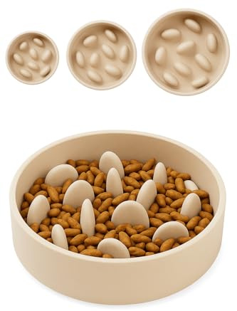Hundenapf - Anti Schling Napf Hund - Ø21,5cm - 1,49L - Flamingo Slow Feeder Greni Beige