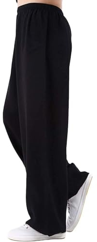 IQOAIJ Pantalon Kung Fu Tai Chi pour femmes et hommes Pantalon de sport léger et respirant Pantalon ample Tai Chi à jambes larges,02,L