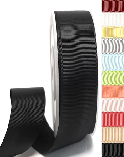 Schleifenband Ripsband 25 Meter x 25 MM Schwarz Ripsschleifenband Dekoband Geschenkband