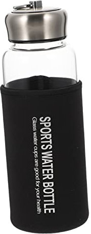 Zerodeko Bouteille D'eau Portable 1000ml En Verre Transparent Résistante à La Chaleur Grosse Capacité Pour Sport, Travail Et Usage Extérieur
