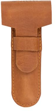 MERKUR Lederhülle Braun 5006 | Rasierzubehör | Passt für Rasierhobel bis 110 mm, z.B. 15C, 34C, 38C, 500C, Futur 700 | Rindleder | Made in Germany