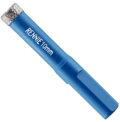 10mm Diamond Hole Saw Drill Bit With Tri Shank For Tiles & Ceramic | Porcelain Tiles Slate Stone Granite Marble Glass. Diamond Core Holesaw / Hole Cutter