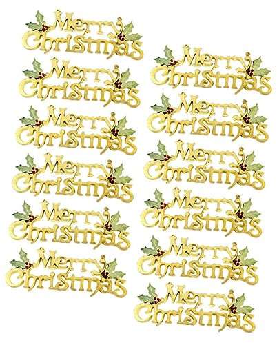 FUNOMOCYA 12stücke Frohe Weihnachten Hängen Schilder Weihnachten Anhänger Dekorative Hängende Verzierung Türdekor Buchstaben Hängeplatte Weihnachts Schmuck