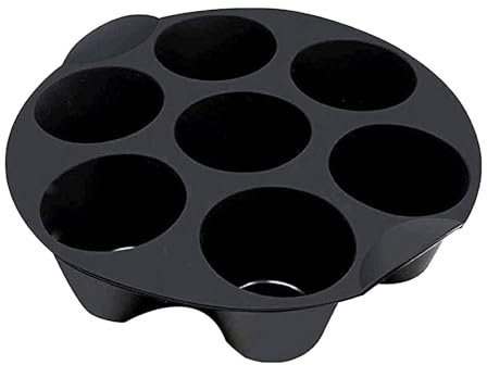Moule à Muffins en Silicone pour 7 Muffins, Moule à Muffins en Silicone pour Air Fryer, Anti-adhésif Moule Muffin Air Fryer, Plateau à Cupcakes pour la Cuisson de Gâteaux, Muffins, Chocolats, Pudding