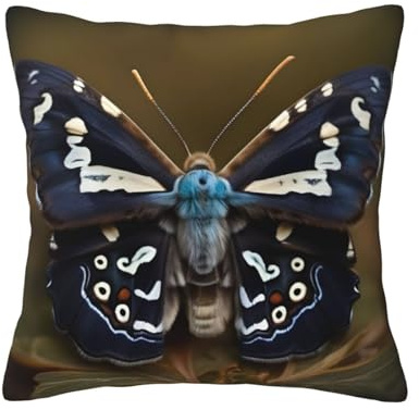 Evengigy Funda de cojín cuadrada con diseño de alas de polilla, 40 x 40 cm