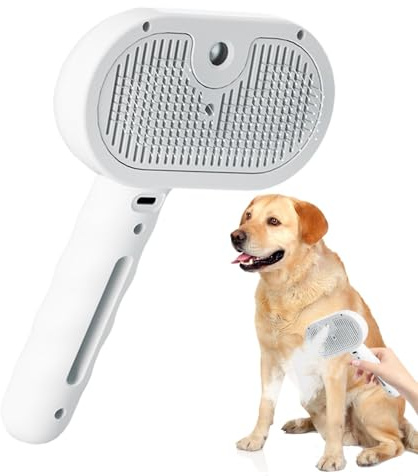 Spritz defur comb for dogs, USB charging cat brush with steam, 35 ml water tank, dog hair remover, smooths hair, pet supplies, pet spray, depilatory comb