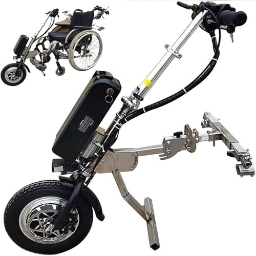 Tracción Eléctrica 500W Todo Terreno - Incluye Adaptador 20-26mm, Luz Frontal Ultrabrillante y Llantas 12 Antipinchazos - Compatible con el 95% de Sillas Ruedas Manuales,B