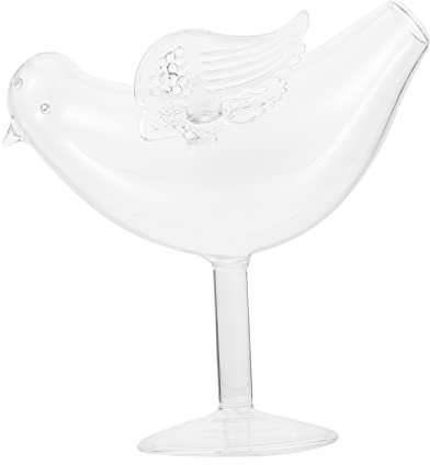 FUNOMOCYA Glas Cocktailbecher Mit Kreativem Vogelflügel-design Weinbecher Transparenter Becher Für Partys Bars Und Privathaushalte