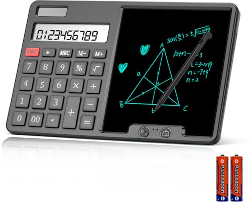 Calcolatrice HIHUHEN con tablet per scrittura manuale - Calcolatrice con grande display a 12 cifre(Black)