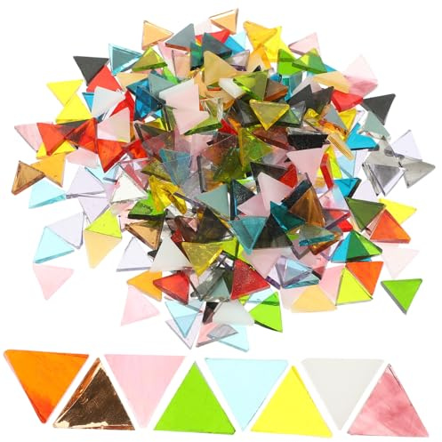 Hemobllo Carreaux de Verre Triangulaires Colorés Tesselles DIY pour Décoration Jardin Vases Murs et Cadres Matériaux Durables pour Artisanat Créatif