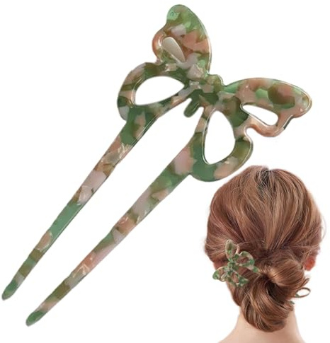 U Hair Pins - Langlebige Acetat -Build, langes U -förmiges Design, bequemer Grip Hold, Leichtes sicheres Zubehör | Vintage Hair Fork Stick für dünne dicke Haar Hochsteckfrisur Styling Alltagsfrisur Mo