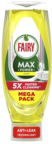 Fairy Max Power Washing Up Liquid Lemon 730ML, Easy and Effortless Cleaning, Even On Your Greasiest Pots and Pans