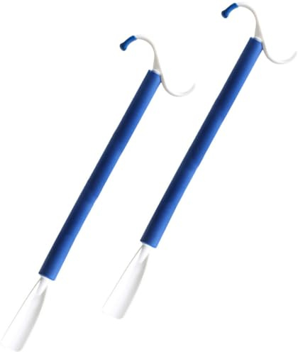 WEKADRIN Lot de 2 Bâtonnets d'Aide à L'Habillage en ABS Légers et Résistants pour Personnes Âgées Handicapées et Femmes Enceintes Aide à Enfiler Chaussettes et Chaussures Kit Pratique