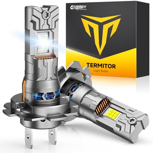 Termitor 7th-Gen & Modern H7 Light Bulbs, 1400% 90000LM Ultra Bright, 6500K H7LL 1:1 Mini Size Fog Lights, No Extra Adapter Required, Long Lifespan, Pack of 2