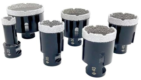 Seghetta a corona diamantata, 6 pezzi M14 carotatrice diamantata a secco sega a tazza brasata sottovuoto for gres porcellanato, granito, marmo(6pcs)