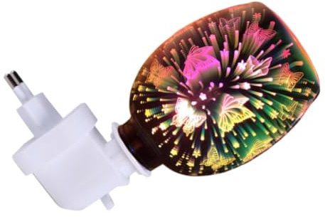 HINTRMENT Lámpara Aromática 3D con Diseño de Insecto para Decoración, Quemador de Cera sin Humo Luz Led, Material de Vidrio y Plástico para Salones y Dormitorios