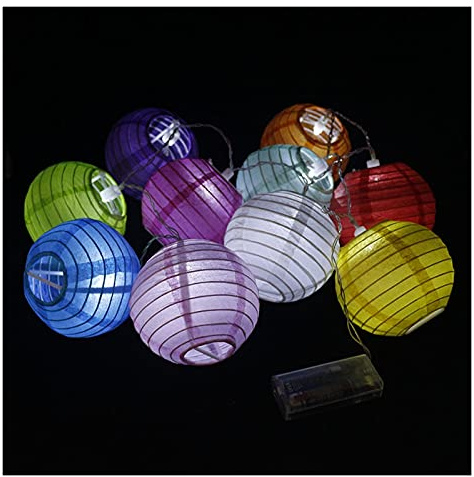 Bröllop älva lampor 20 st varmvit papperslykta färgglada hängande lampion ljusslingor för bröllopsdekoration