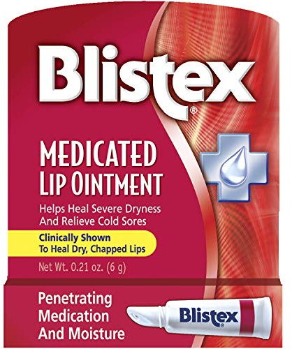 Blistex Medicated Lip Ointment, 0.21 Ounce Tube, Pack of 24 – Relieves Cold Sores & Helps Heal Dry Chapped Lips, Pain Relief from Lip Sores & Blisters, Healing Ointment